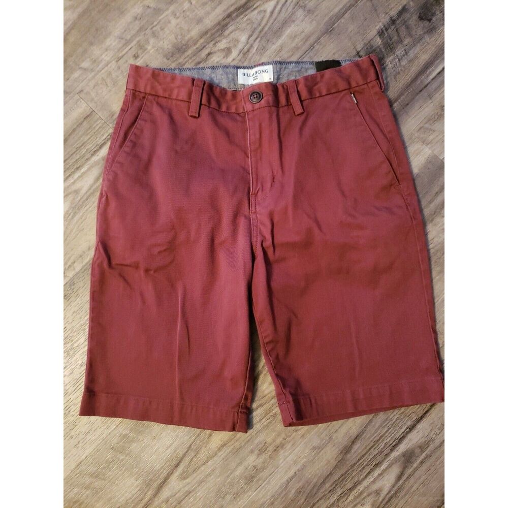 Billabong Size 28 Men Chino Casual Shorts Red Inseam 8"